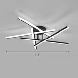 Modern Line Art Led Ceiling Lamp In Black Perfect For Living Rooms / 31.5 White