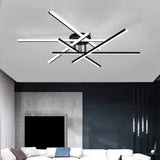 Modern Line Art Led Ceiling Lamp In Black Perfect For Living Rooms / 39 White