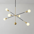 Modern Linear Arm Chandelier Light - Adjustable 6-Light Metallic Suspension Lamp For Restaurants
