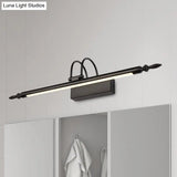 Modern Linear Led Vanity Lighting For Bathroom - Metallic Finish 22/26 Wide Black/White Warm Light