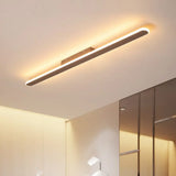 Modern Linear Metallic Led Flush Mount Ceiling Light For Corridor Coffee / Small Warm