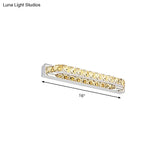 Modern Linear Wall Mounted Vanity Sconce For Bathroom - Clear/Amber Crystal Warm/White Light