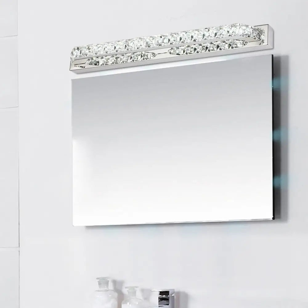 Modern Linear Wall Mounted Vanity Sconce For Bathroom - Clear/Amber Crystal Warm/White Light