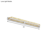 Modern Linear Wall Mounted Vanity Sconce For Bathroom - Clear/Amber Crystal Warm/White Light