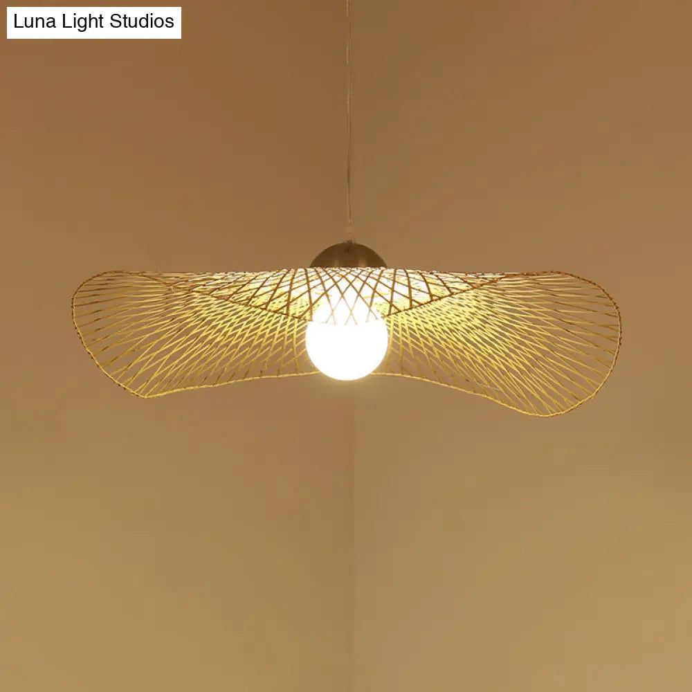 Modern Lotus Leaf Bamboo Ceiling Light - Restaurant Pendant Lighting