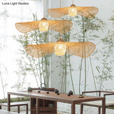 Modern Lotus Leaf Bamboo Ceiling Light - Restaurant Pendant Lighting