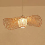 Modern Lotus Leaf Bamboo Ceiling Light - Restaurant Pendant Lighting Wood / 25.5 A