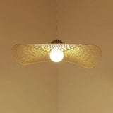 Modern Lotus Leaf Bamboo Ceiling Light - Restaurant Pendant Lighting Wood / 25.5 B