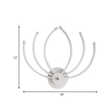 Modern Lotus Wall Sconce Led Bedside Light In White With Linear Design Warm/White Glow