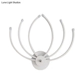 Modern Lotus Wall Sconce Led Bedside Light In White With Linear Design Warm/White Glow