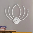 Modern Lotus Wall Sconce Led Bedside Light In White With Linear Design Warm/White Glow / Warm