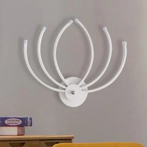 Modern Lotus Wall Sconce Led Bedside Light In White With Linear Design Warm/White Glow / Warm