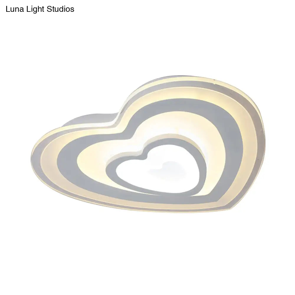 Modern Love-Heart White Led Ceiling Light For Hotels & Restaurants