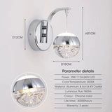 Modern Luxurious Crystal Led Wall Lamp Sconce For Bedroom