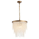 Modern Luxurious Crystal Round Pendant Lamp - 4-Light Cascading Design Ideal For Small Living Rooms