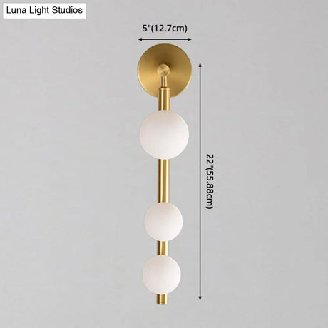 Modern Luxury Glass Vanity Light - 3 Spherical Wall Lights