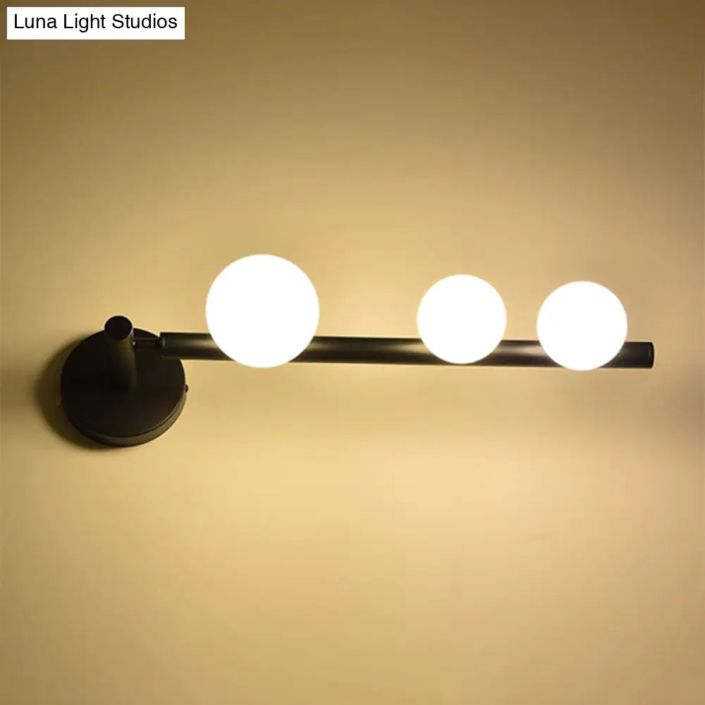 Modern Luxury Glass Vanity Light - 3 Spherical Wall Lights