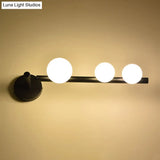 Modern Luxury Glass Vanity Light - 3 Spherical Wall Lights