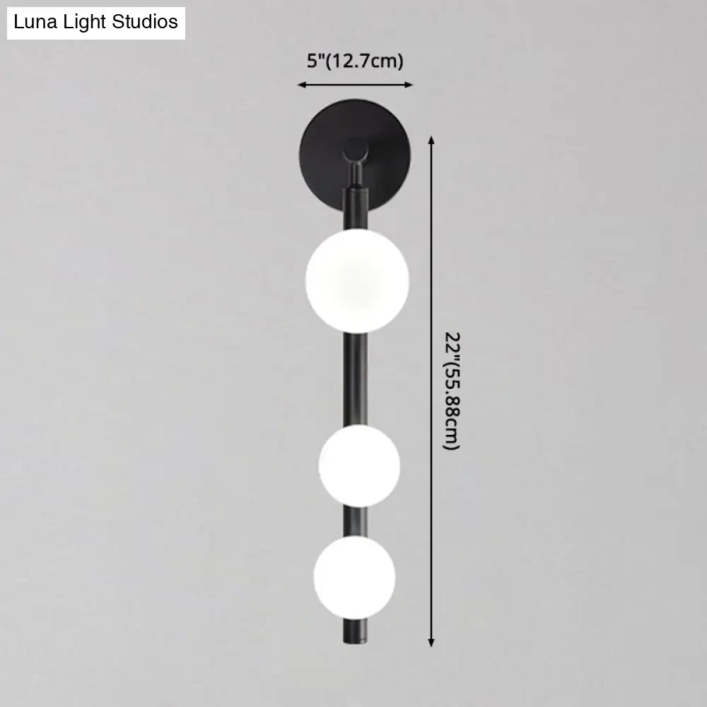 Modern Luxury Glass Vanity Light - 3 Spherical Wall Lights
