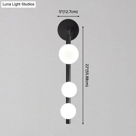 Modern Luxury Glass Vanity Light - 3 Spherical Wall Lights
