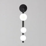 Modern Luxury Glass Vanity Light - 3 Spherical Wall Lights Black