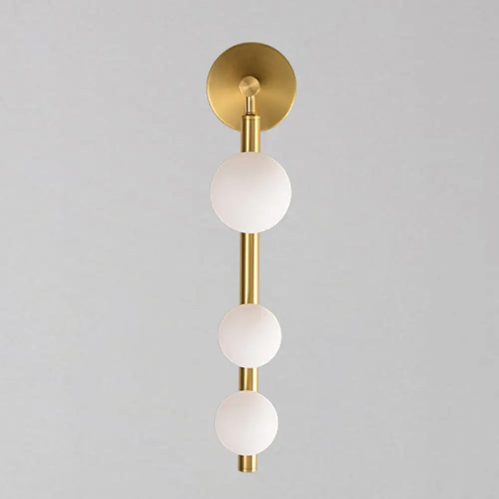 Modern Luxury Glass Vanity Light - 3 Spherical Wall Lights Gold