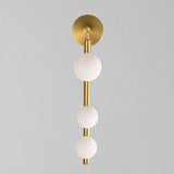 Modern Luxury Glass Vanity Light - 3 Spherical Wall Lights Gold