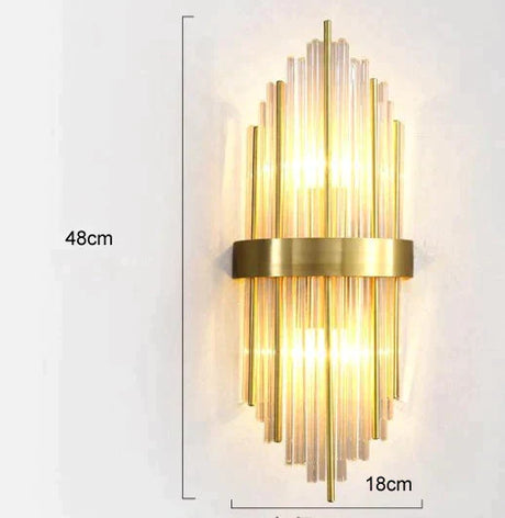 Modern Luxury Living Room Background Wall Lamp Bedroom Bedside Copper Lamps