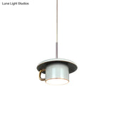 Modern Macaron Coffee-Cup Design Led Suspension Lamp In White/Pink/Grey