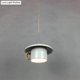 Modern Macaron Coffee-Cup Design Led Suspension Lamp In White/Pink/Grey