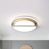 Modern Macaron Iron Ceiling Fixture 16.5’/20.5’ Wide Led Flush Mount Lighting In Green/Grey -