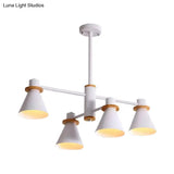 Modern Macaron Pendant Light: Stylish Metallic Chandelier For Child Bedroom