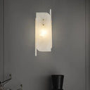 Modern Marble 1-Light Corner Wall Sconce Lamp In White