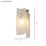 Modern Marble 1-Light Corner Wall Sconce Lamp In White