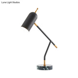 Modern Marble Dome Nightstand Lamp: Brass/Black Table Light For Study Room