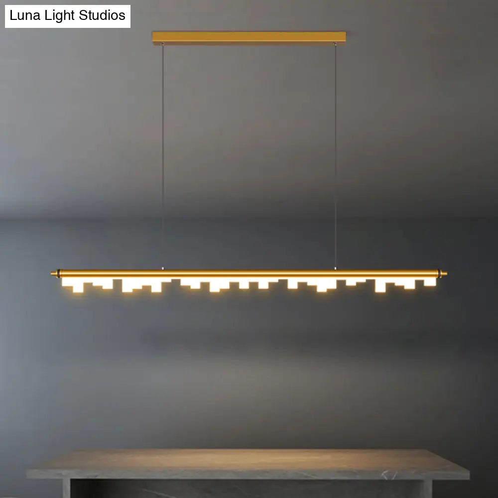 Modern Matte Metal Island Led Ceiling Light With Simple Acrylic Shade