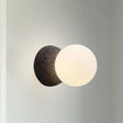 Modern Matte White Glass Mini Globe Sconce Lamp With 1 Bulb Wall Mount For Living Room In Black