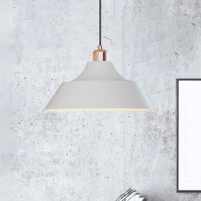 Modern Matte White Pendulum Lamp For Dining Room With Iron Shade