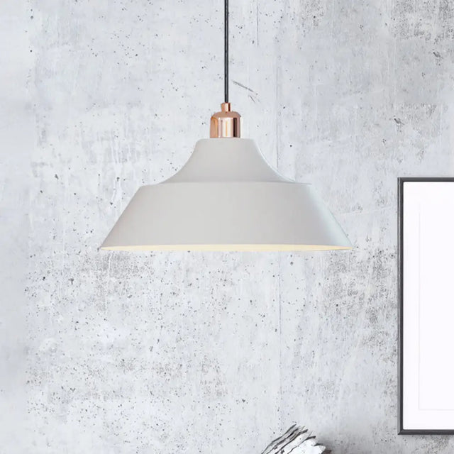 Modern Matte White Pendulum Lamp For Dining Room With Iron Shade