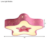 Modern Metal Acrylic Flush Mount Led Ceiling Lamp For Child Bedroom
