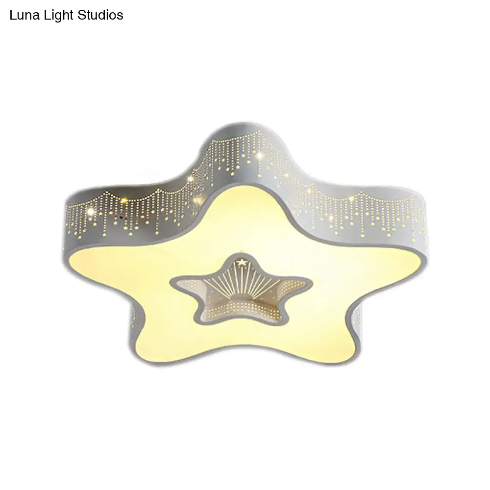 Modern Metal Acrylic Flush Mount Led Ceiling Lamp For Child Bedroom