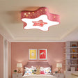 Modern Metal Acrylic Flush Mount Led Ceiling Lamp For Child Bedroom Pink / White