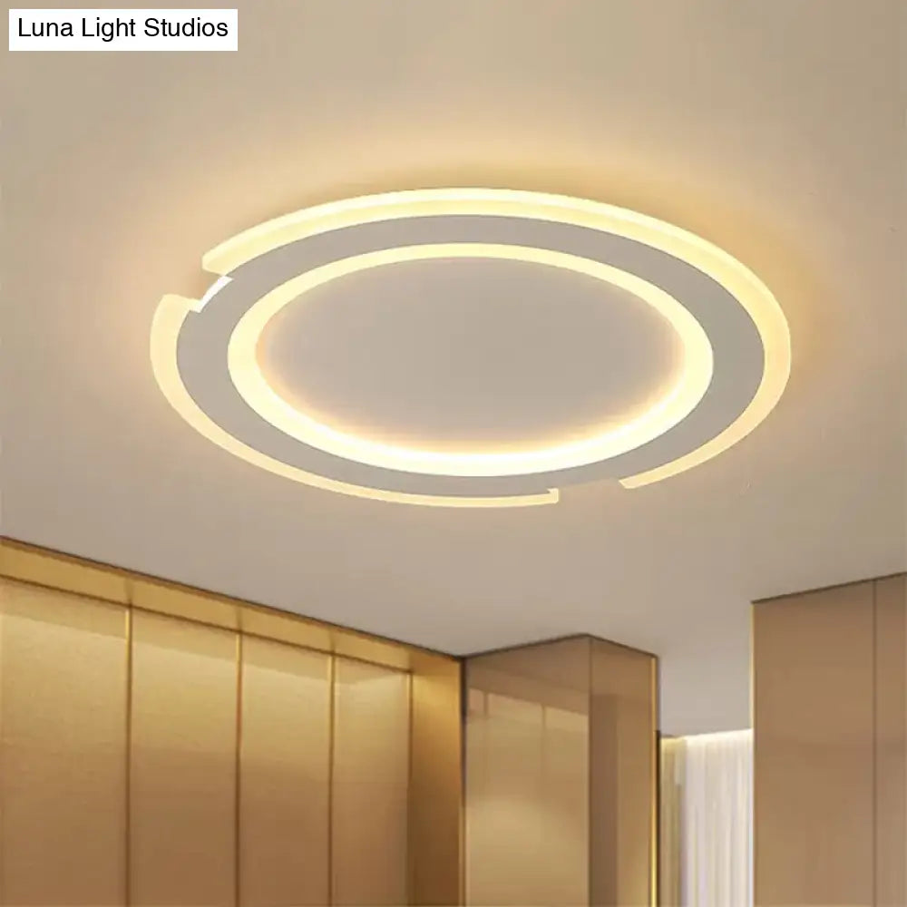 Modern Metal And Acrylic Circular Flushmount Ceiling Lights - Warm/White Indoor 9’/12’/16’ Fixtures