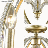 Modern Metal And Crystal Gold Semi Flush Mount Ceiling Light With 3 Orb Frame Lights