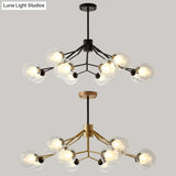 Modern Metal And Glass Chandelier - Study Room Modo Pendant Lighting (12 Lights)
