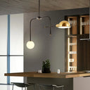 Modern Metal Armed Chandelier With 2/4 Bulbs Black And Gold Finish Ceiling Suspension Lamp 2 /