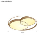 Modern Metal Black/White Circle Ceiling Flush Mount With Integrated Led For Bedroom Lighting