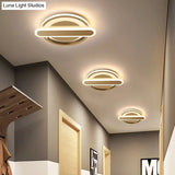 Modern Metal Black/White/Gold Led Ceiling Flushmount For Corridor - Small Circle & Oval Design