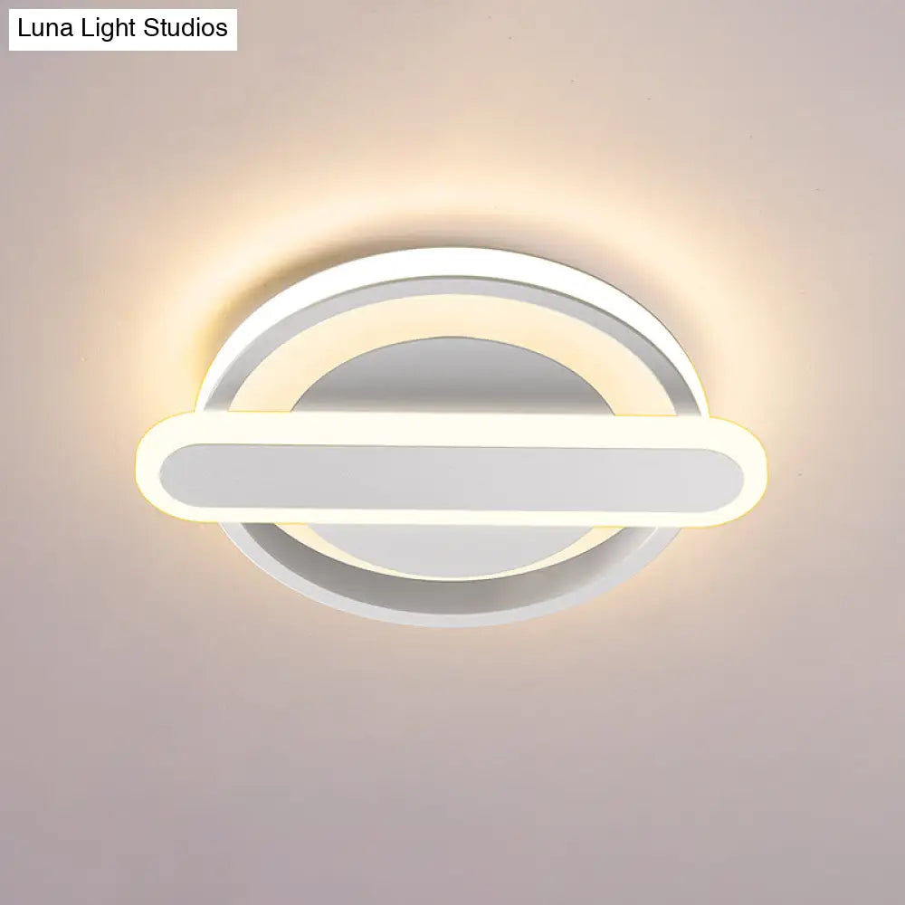 Modern Metal Black/White/Gold Led Ceiling Flushmount For Corridor - Small Circle & Oval Design