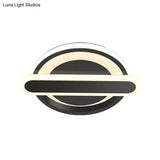Modern Metal Black/White/Gold Led Ceiling Flushmount For Corridor - Small Circle & Oval Design